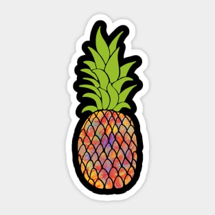 Pineapple Art In Colorful Rainbow Colors - A Beach Fruit Sticker